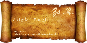 Zsigó Margit névjegykártya