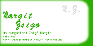 margit zsigo business card